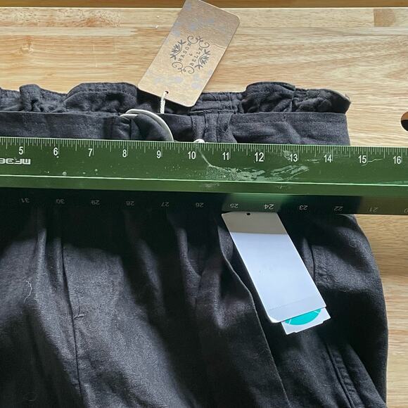Mason & Belle Pants Bea Black Tapered Leg Linen Beach Belted Sz S Stitch Fix NEW - Picture 8 of 12